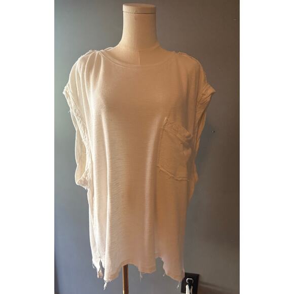 We the Free White Sleevless Tank Large Oversized - Picture 1 of 11